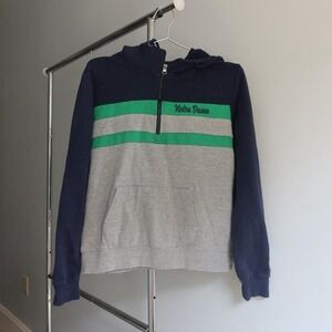 Notre‎ Dame Fighting Irish Hoodie Men M Pullover Half Zip Navy Green Gray